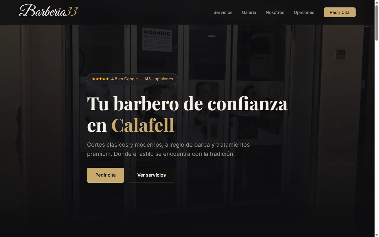 Web Barbería 33 - Peluquería masculina